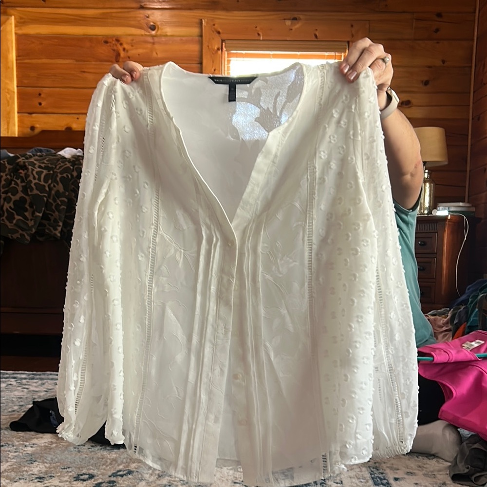 Elegant White Sheer Blouse